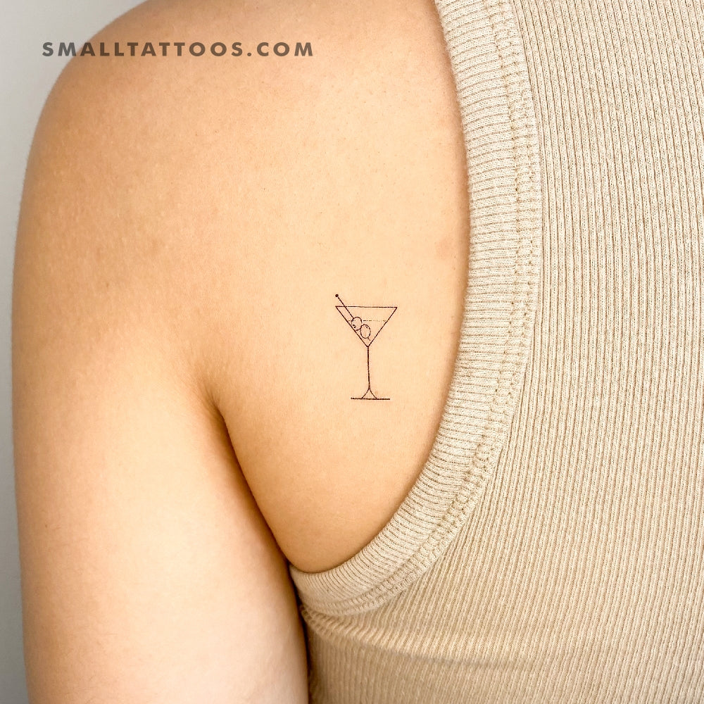 Martini Cocktail Temporary Tattoo (Set of 3)