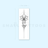 Unalome Lotus Temporary Tattoo (Set of 3)