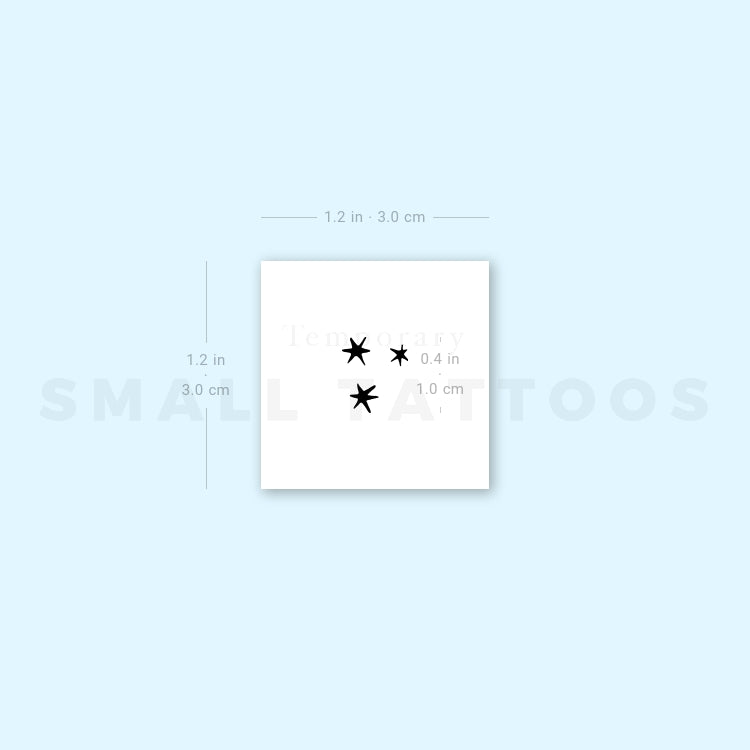 Small Three Stars Temporary Tattoo (Set of 3)