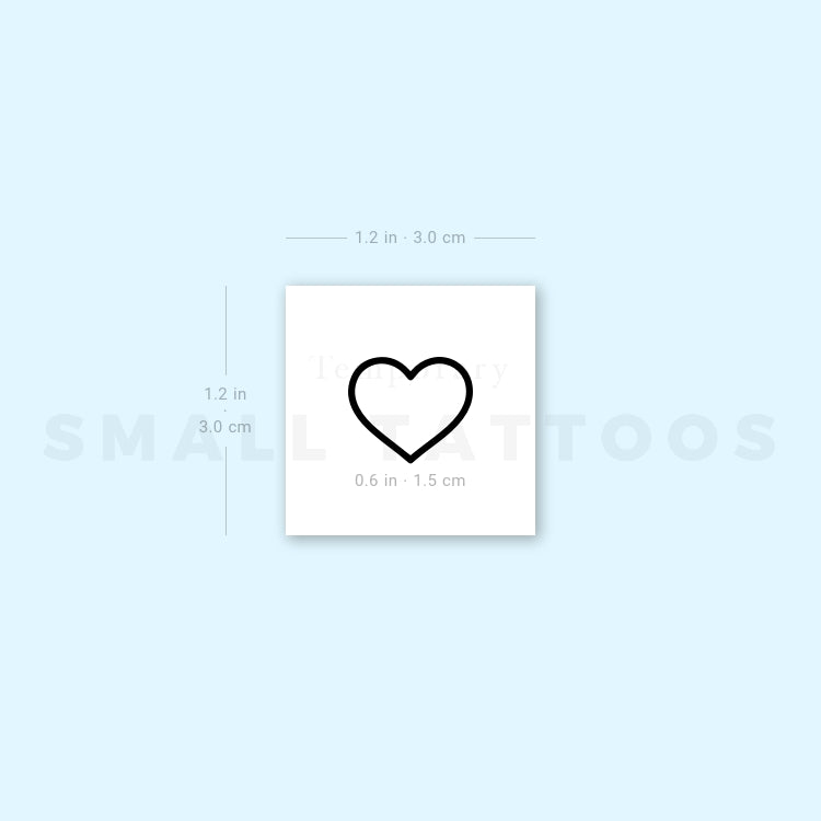 Small Heart Outline Temporary Tattoo (Set of 3)