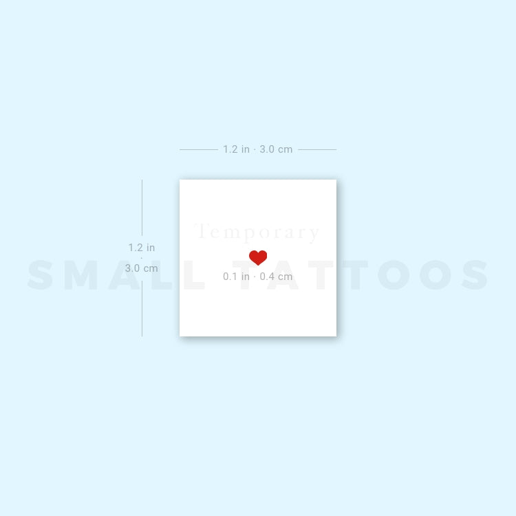 Tiny Red Heart Temporary Tattoo (Set of 3)