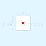 Small Red Heart Temporary Tattoo (Set of 3)