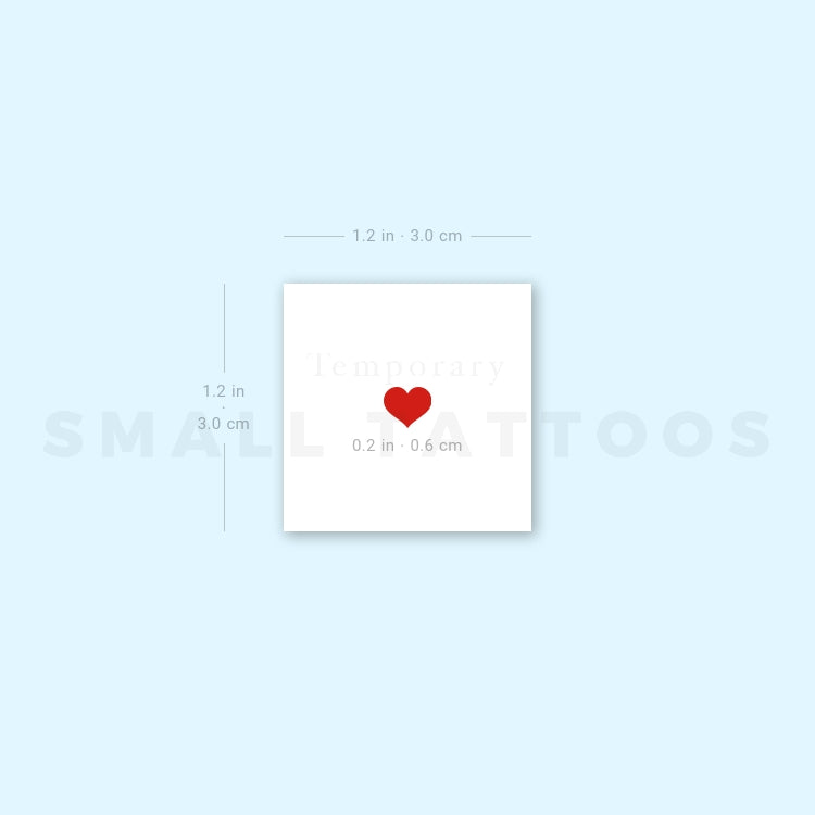 Small Red Heart Temporary Tattoo (Set of 3)