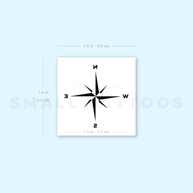 Compass Temporary Tattoo (Set of 3)