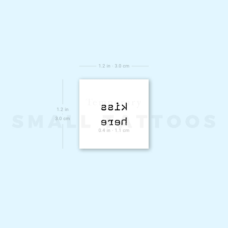 Small Kiss Here Temporary Tattoo (Set of 3)