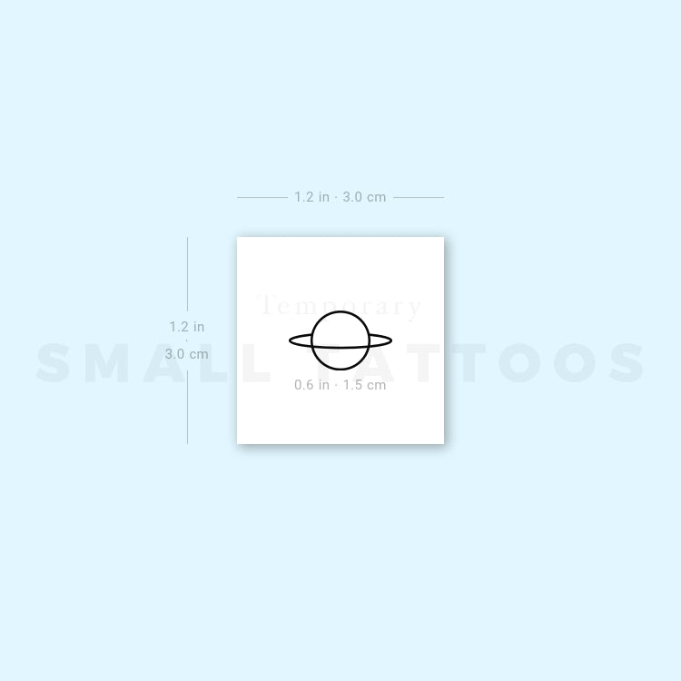 Minimalist Saturn Temporary Tattoo (Set of 3)