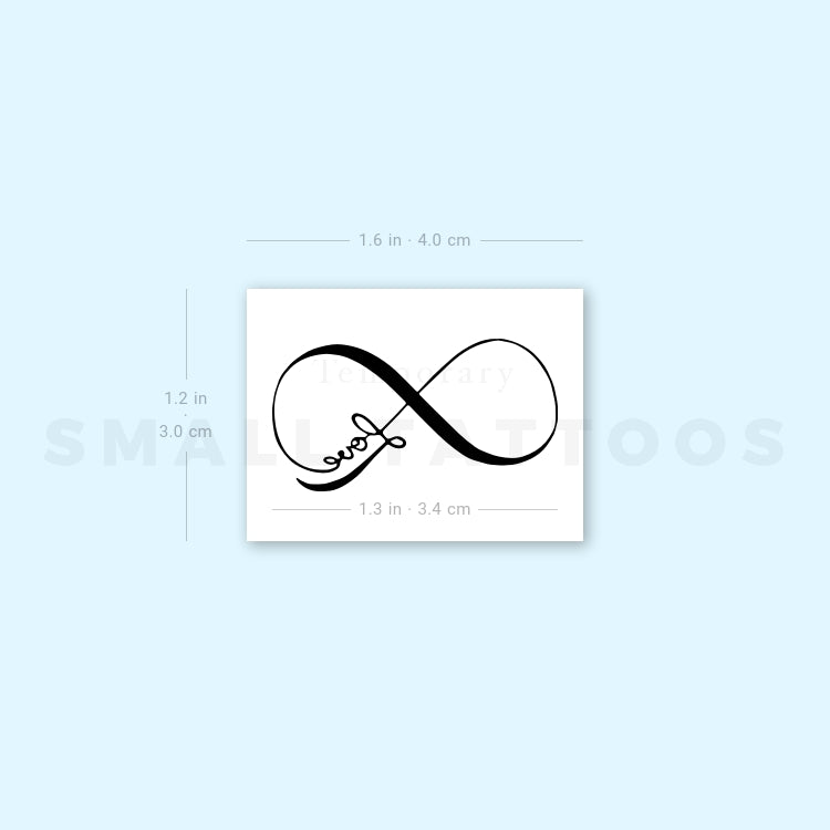 Love Infinity Symbol Temporary Tattoo (Set of 3)