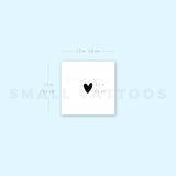 Tiny Black Heart Temporary Tattoo (Set of 3)