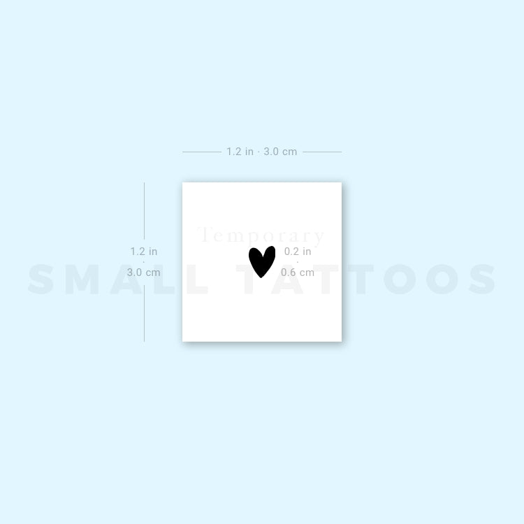 Tiny Black Heart Temporary Tattoo (Set of 3)