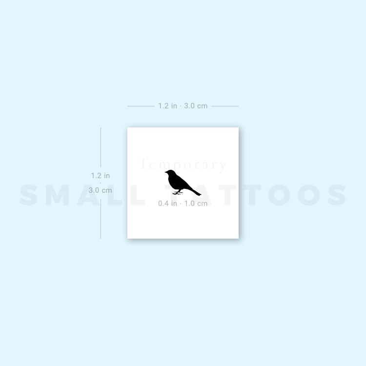 Tiny Bird Standing Temporary Tattoo (Set of 3)