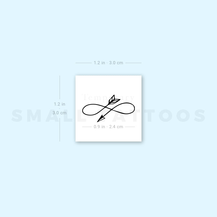Small Infinity Arrow Temporary Tattoo (Set of 3)