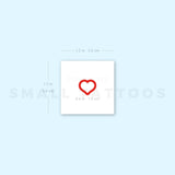 Tiny Red Heart Outline Temporary Tattoo (Set of 3)