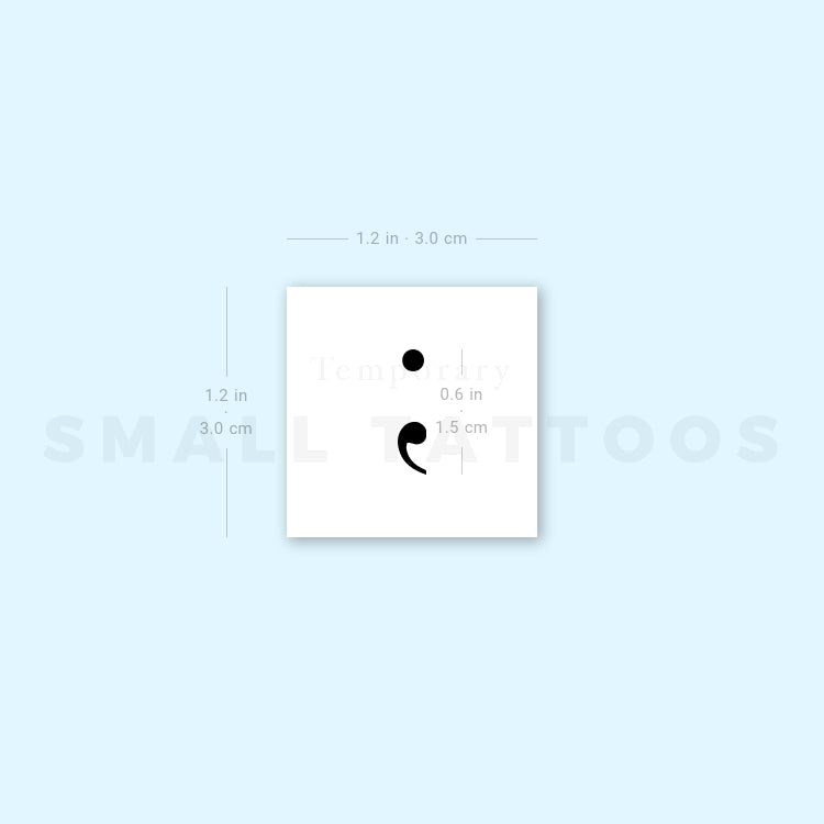 Small Semicolon Temporary Tattoo (Set of 3)