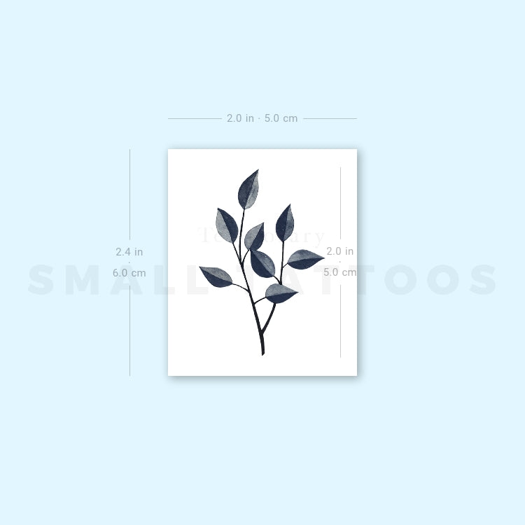 Grey Leaves Temporary Tattoo by Zihee (Set of 3)