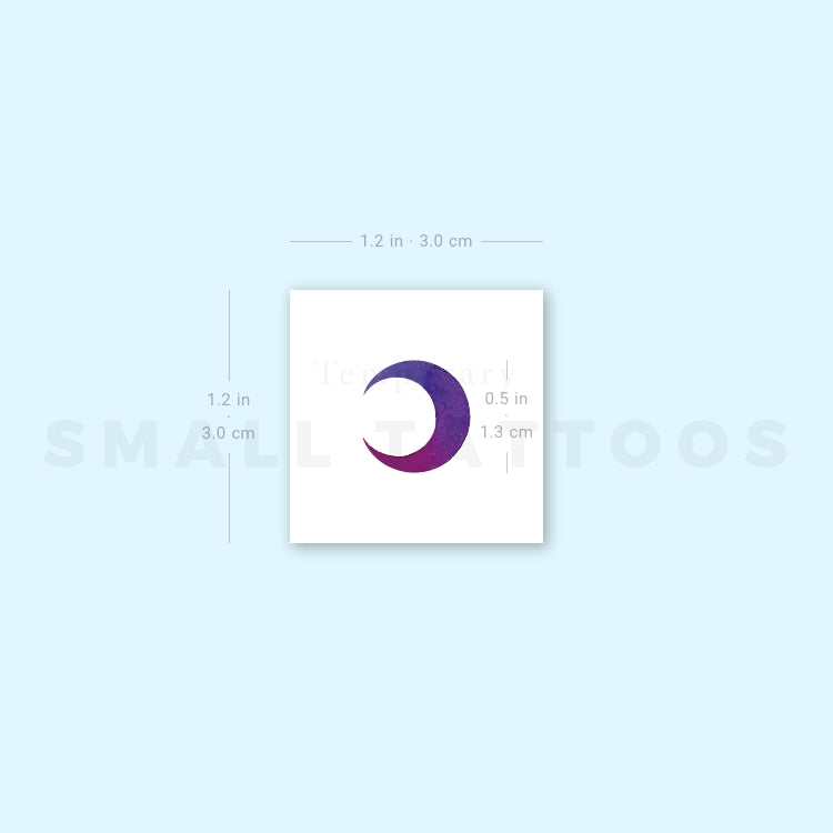 Tatuaje temporal de media luna morado y rosa de Zihee (juego de 3)