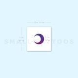 Purple and Pink Crescent Moon Temporary Tattoo by Zihee (Set of 3)