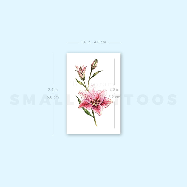 stargazer lily flower tattoo Lily Stargazer Temporary Tattoo By Lena Fedchenko (Set of 3) – Small Tattoos