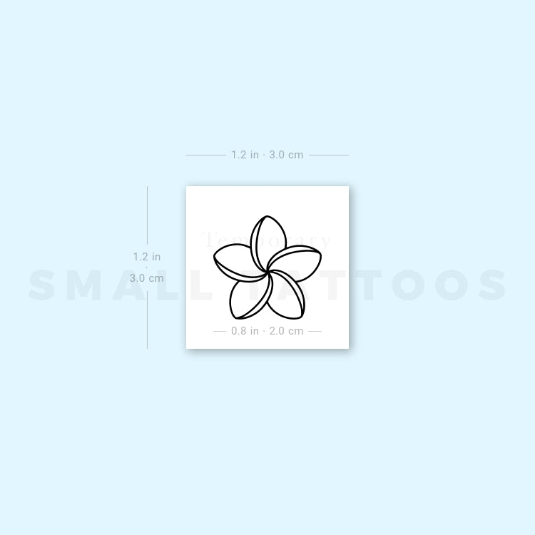 Tatuaje temporal de plumeria (juego de 3)