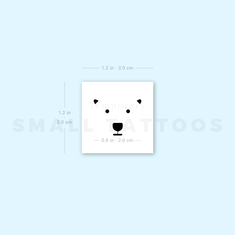 Polar Bear Face Temporary Tattoo (Set of 3)