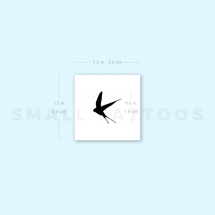 Small Swallow Temporary Tattoo (Set of 3)