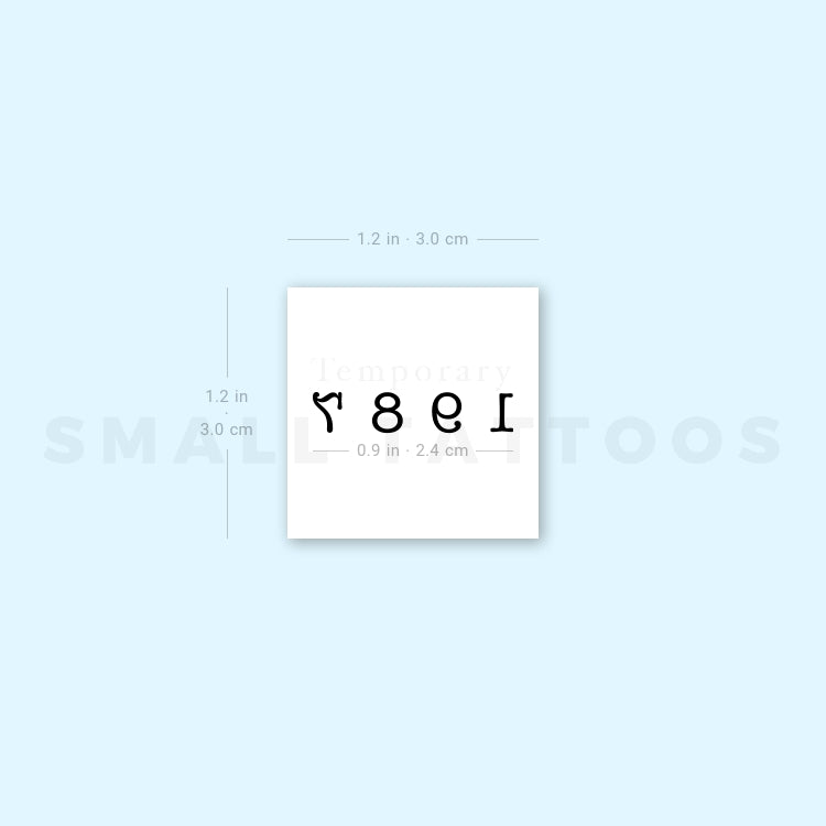 1987 Birth Year Temporary Tattoo (Set of 3)