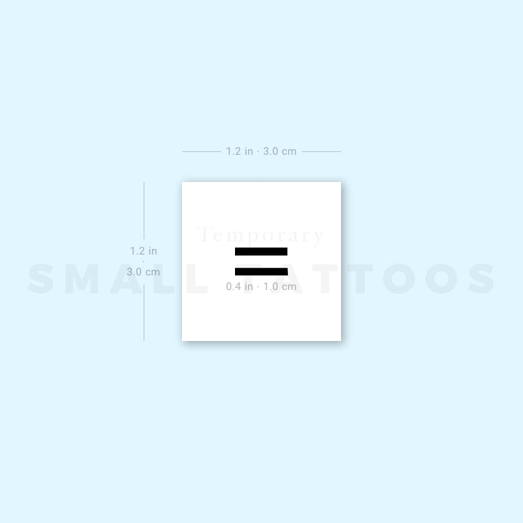 Equal Sign Temporary Tattoo (Set of 3)