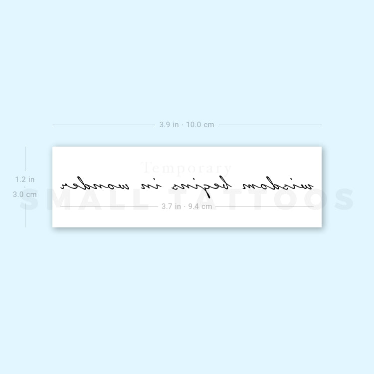 Wisdom Begins In Wonder Temporary Tattoo (Set of 3)