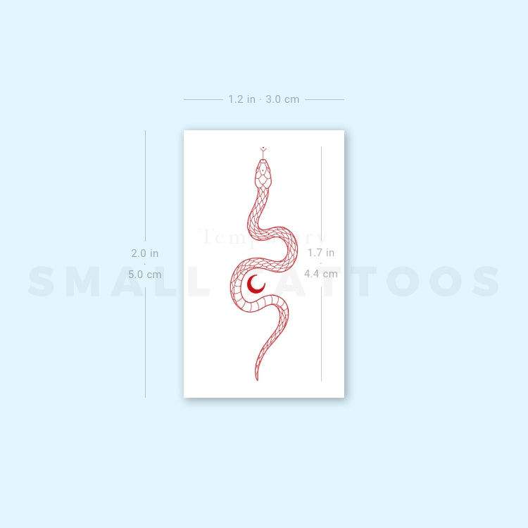 The Soma Snake [Red] by Jakenowicz Temporary Tattoo - Set of 3