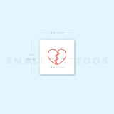 Red Broken Heart Temporary Tattoo (Set of 3)