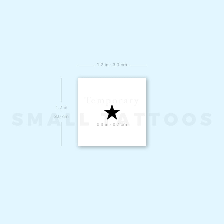 Small Black Star Temporary Tattoo (Set of 3)