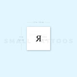 R Uppercase Serif Letter Temporary Tattoo (Set of 3)