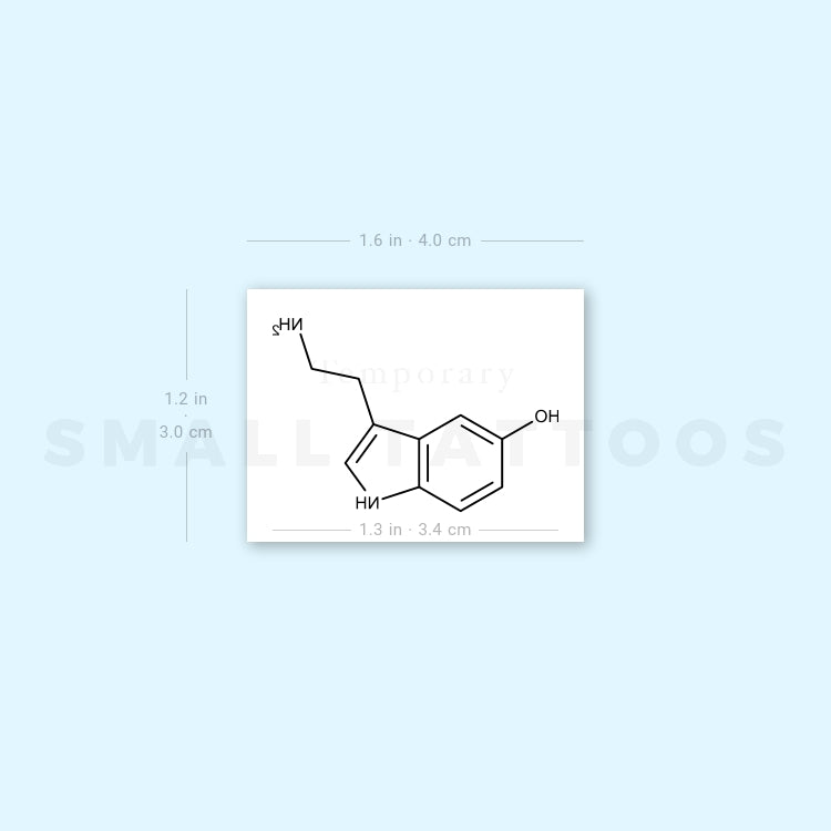 Serotonin Skeletal Formula Temporary Tattoo (Set of 3)