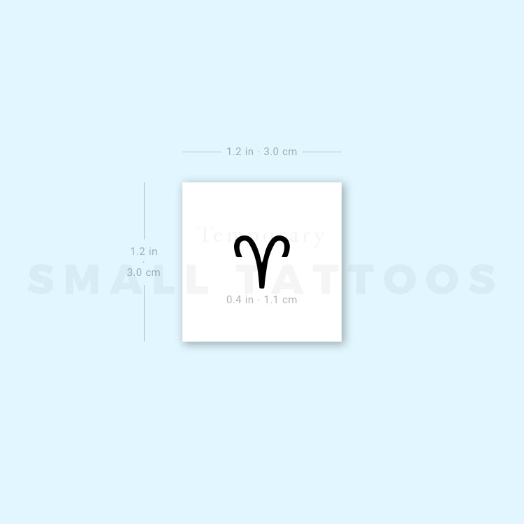 Aries Zodiac Symbol Temporary Tattoo (Set of 3)