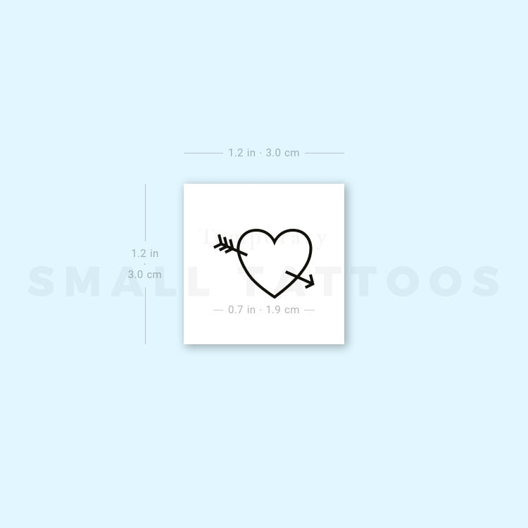 Heart And Arrow Temporary Tattoo (Set of 3)