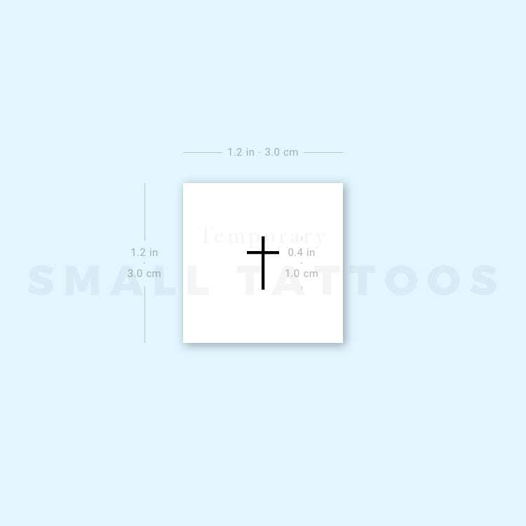 Small Minimalist Cross Temporary Tattoo (Set of 3)