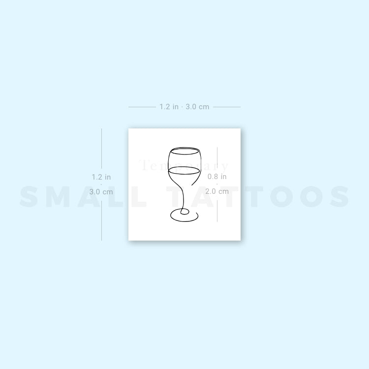 Fine Line Wine Glass Temporary Tattoo (Set of 3)