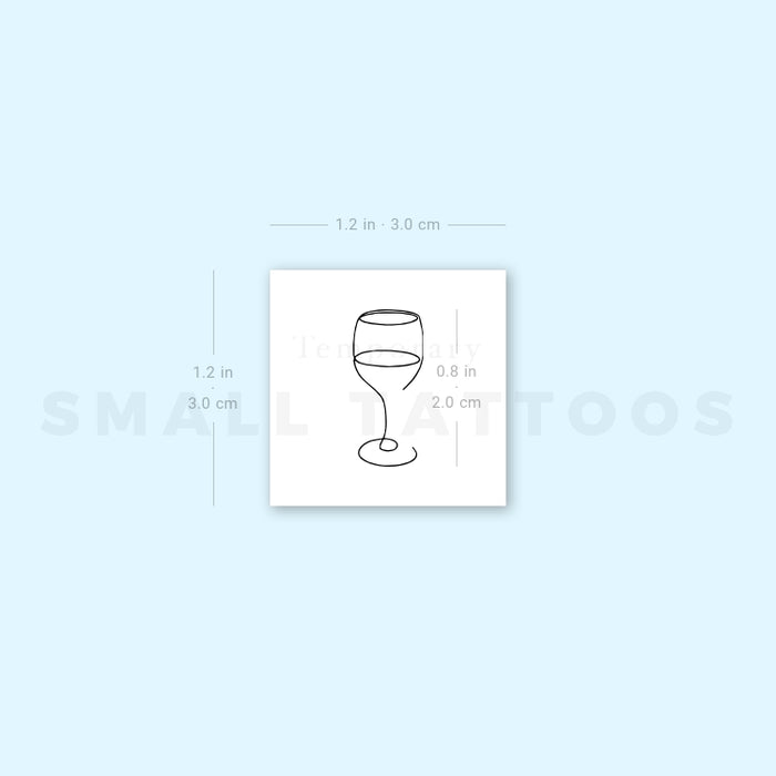 Fine Line Wine Glass Temporary Tattoo (Set of 3) – Small Tattoos
