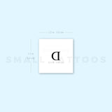 D Uppercase Serif Letter Temporary Tattoo (Set of 3)