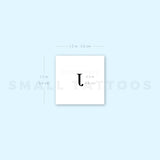 J Uppercase Serif Letter Temporary Tattoo (Set of 3)