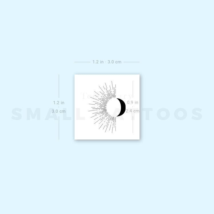 Minimalist Sun + Moon Temporary Tattoo (Set of 3)