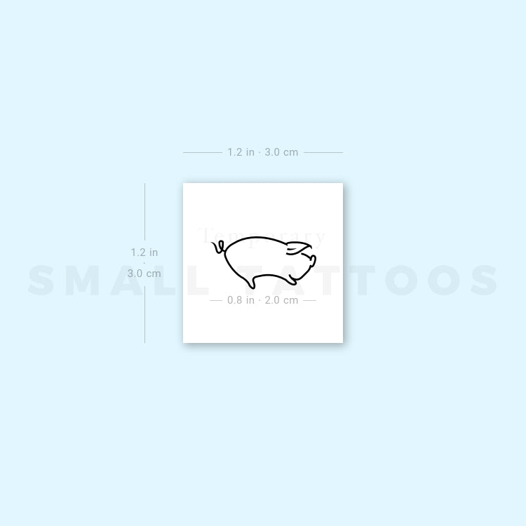 Minimalist Pig Temporary Tattoo (Set of 3)