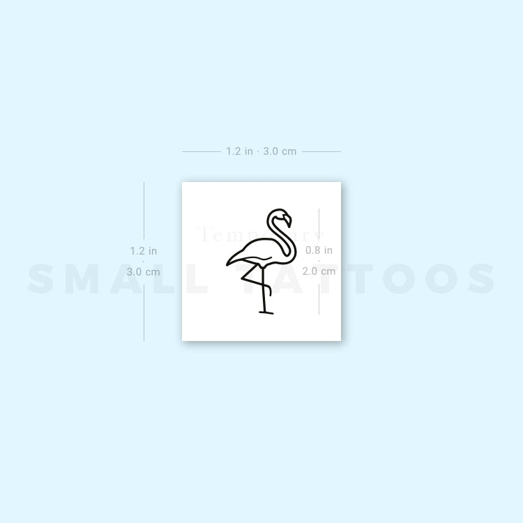 Small Flamingo Temporary Tattoo (Set of 3)