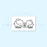 Elephants In Love Temporary Tattoo (Set of 3)
