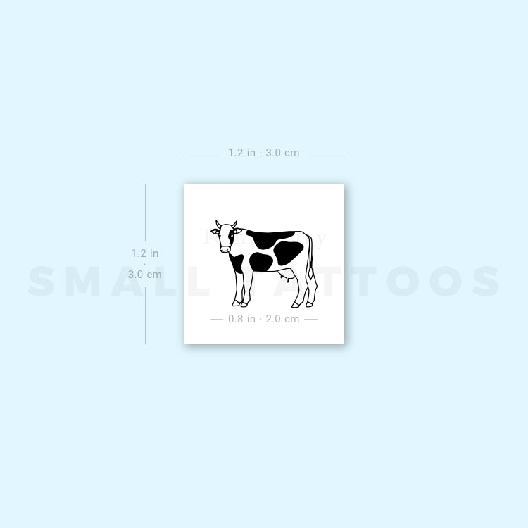 Minimalist Cow Temporary Tattoo (Set of 3)