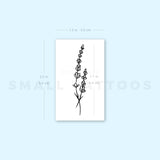 Fine Line Lavender Temporary Tattoo (Set of 3)