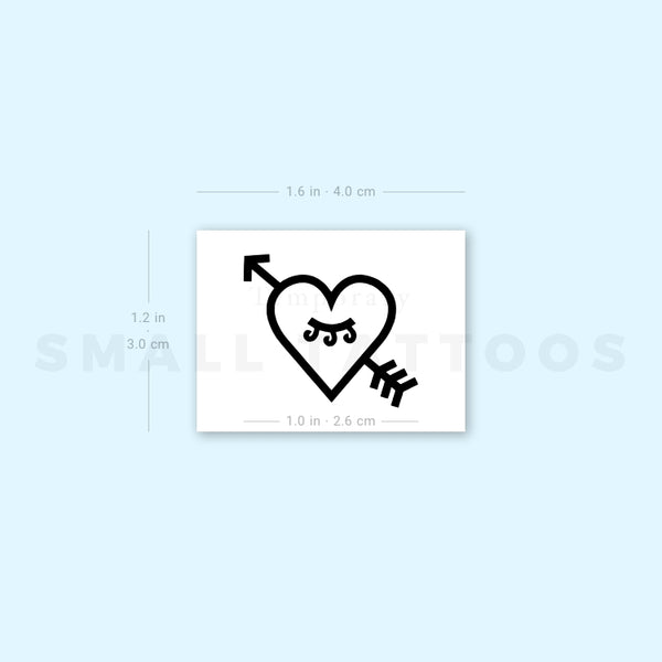 Heart and Arrow Temporary Tattoo by 1991.ink (Set of 3)