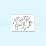 Poly Elephant Temporary Tattoo by Cagri Durmaz(Set of 3)