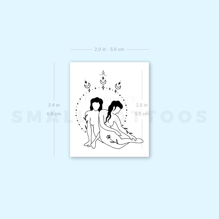 Two Women Temporary Tattoo by Tukoi (Set of 3)