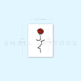 Red Rose Face Temporary Tattoo by Tukoi (Set of 3)