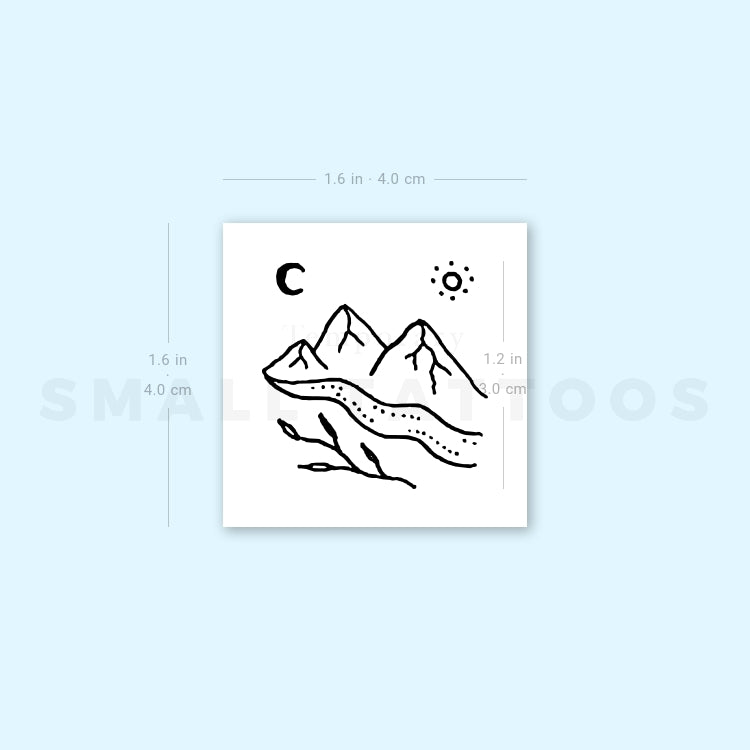 Tatuaje temporal de río de montaña de Tukoi (juego de 3)